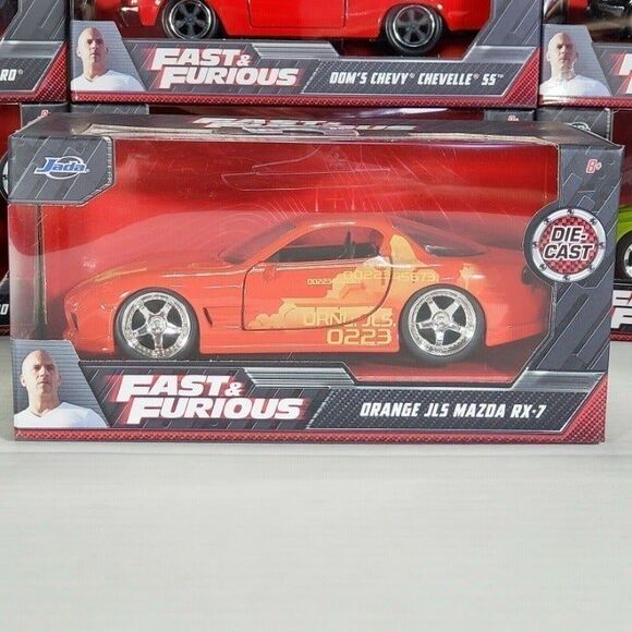 Jada Fast & Furious Orange JLS Mazda RX-7 1:32 Die-cast Collectible Car New - Picture 1 of 7